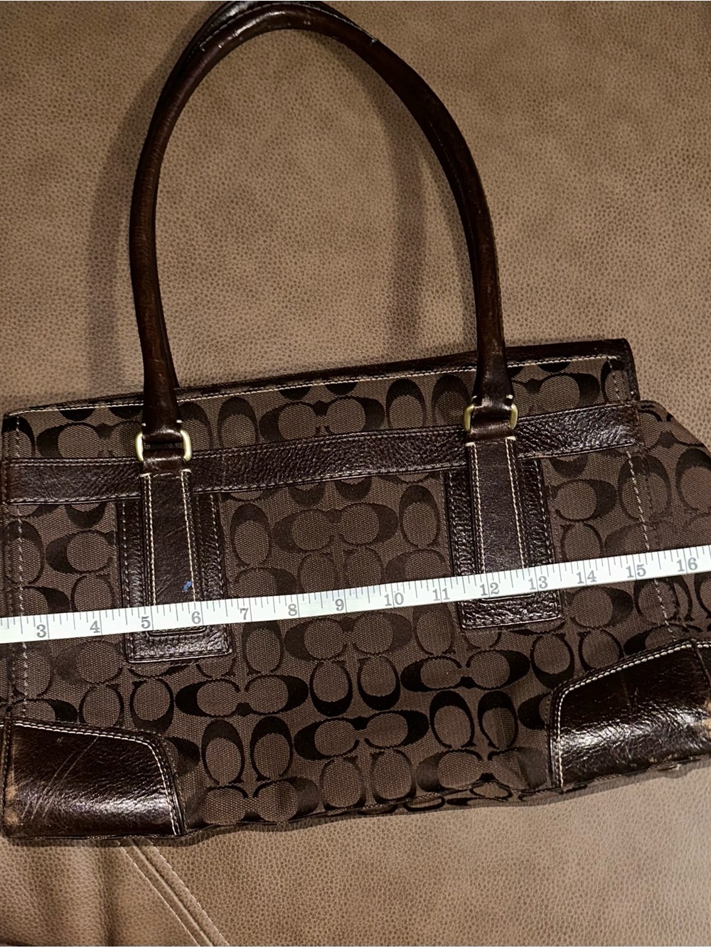 Vintage Coach Hampton Signature handbag in brown - Picture 8 of 9